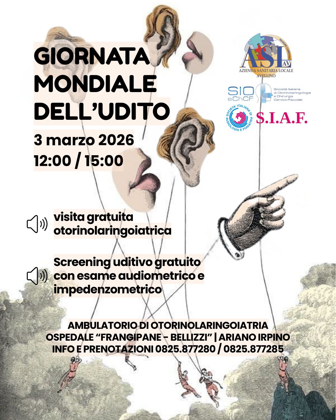 Giornata Mondiale dell’Udito. All’Ospedale di Ariano Irpino visite gratuite per prevenire i disturbi uditivi